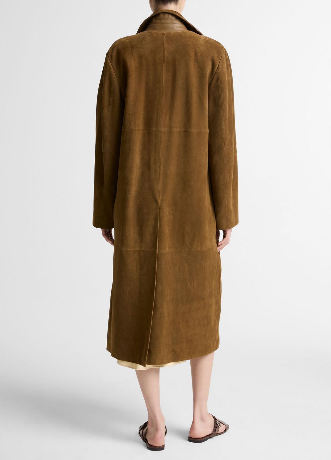 VINCE Suede Long Coat in Coats