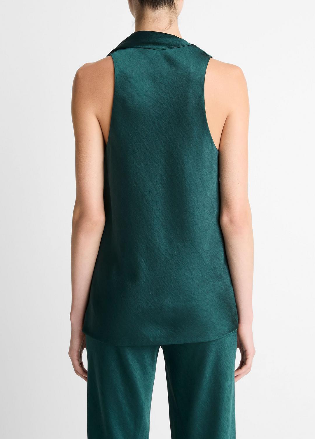 VINCE Satin Scarf Top in Tank Tops