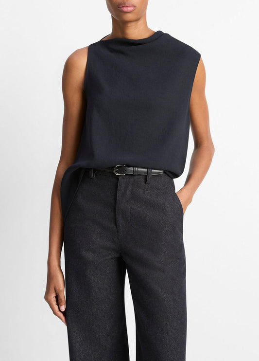 VINCE Asymmetrical Draped A-Line Top in Tank Tops