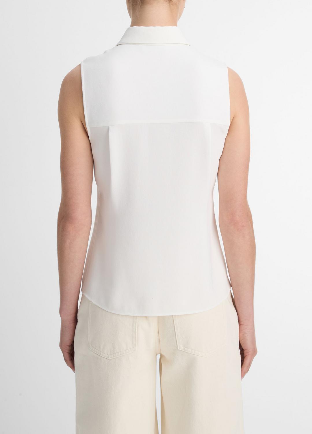VINCE Sleeveless Button-Front Shirt in Short Sleeve