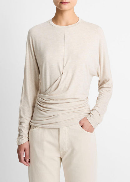 VINCE Fixed-Drape Long-Sleeve T-Shirt in Long Sleeve