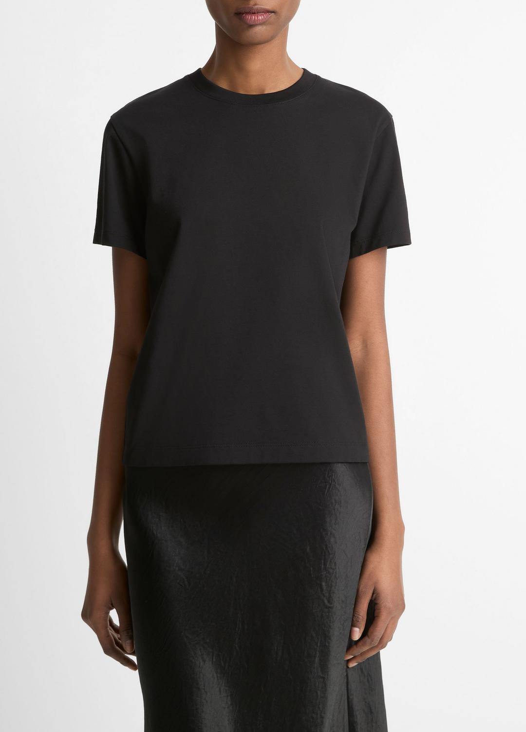 VINCE Pima Cotton Crew Neck T-Shirt in Short Sleeve