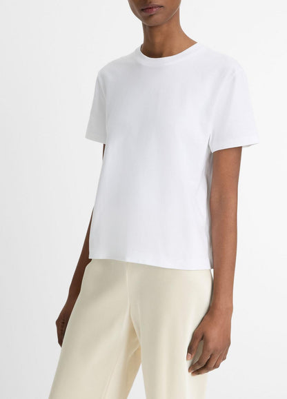 VINCE Pima Cotton Crew Neck T-Shirt in Short Sleeve