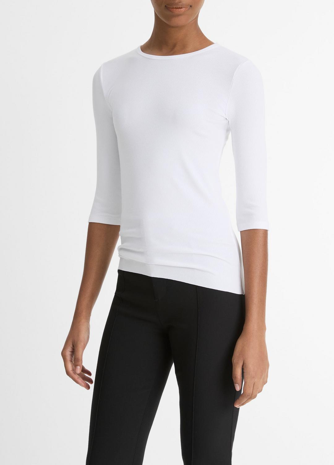 VINCE Elbow-Sleeve Crew Neck T-Shirt in Short Sleeve