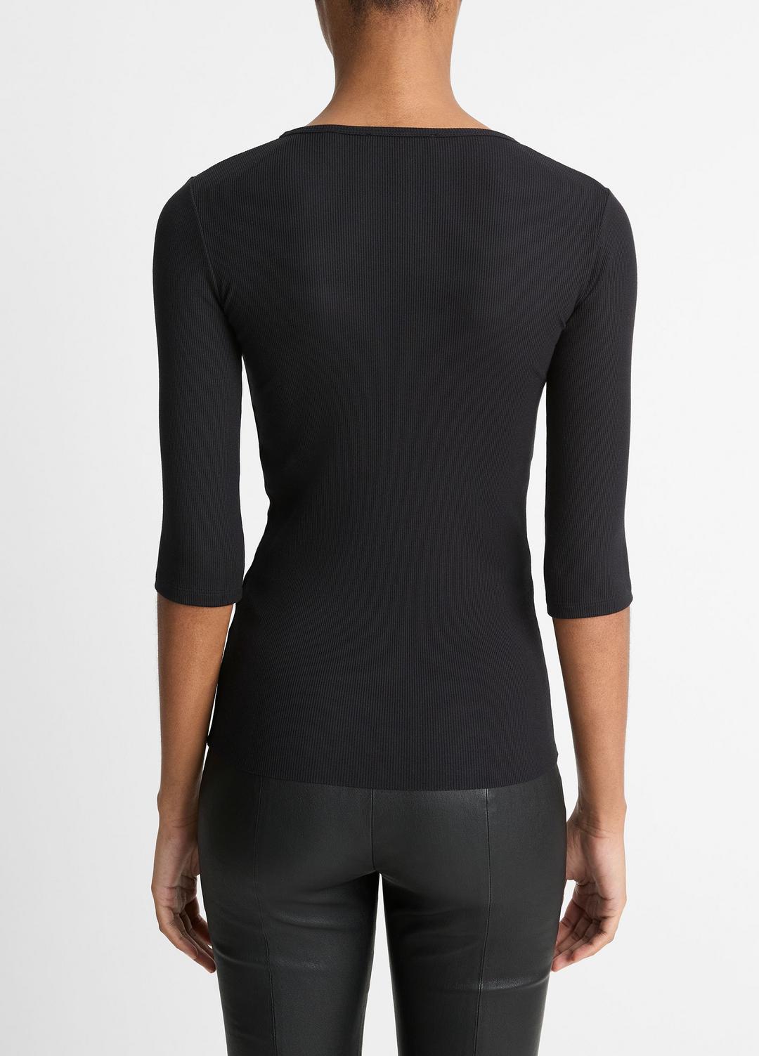 VINCE Elbow-Sleeve Crew Neck T-Shirt in Short Sleeve