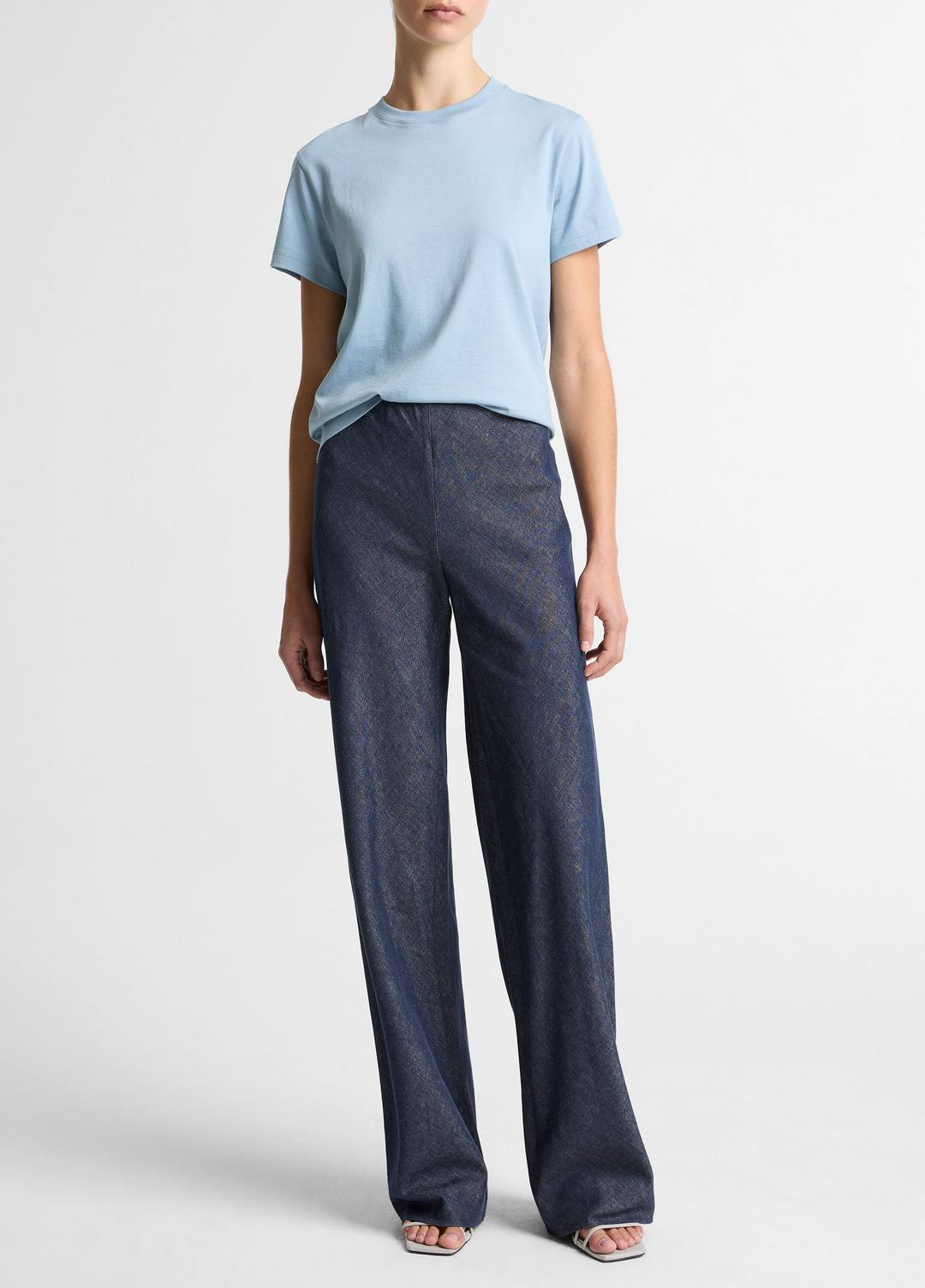 VINCE Pima Cotton Crew Neck T-Shirt in Short Sleeve