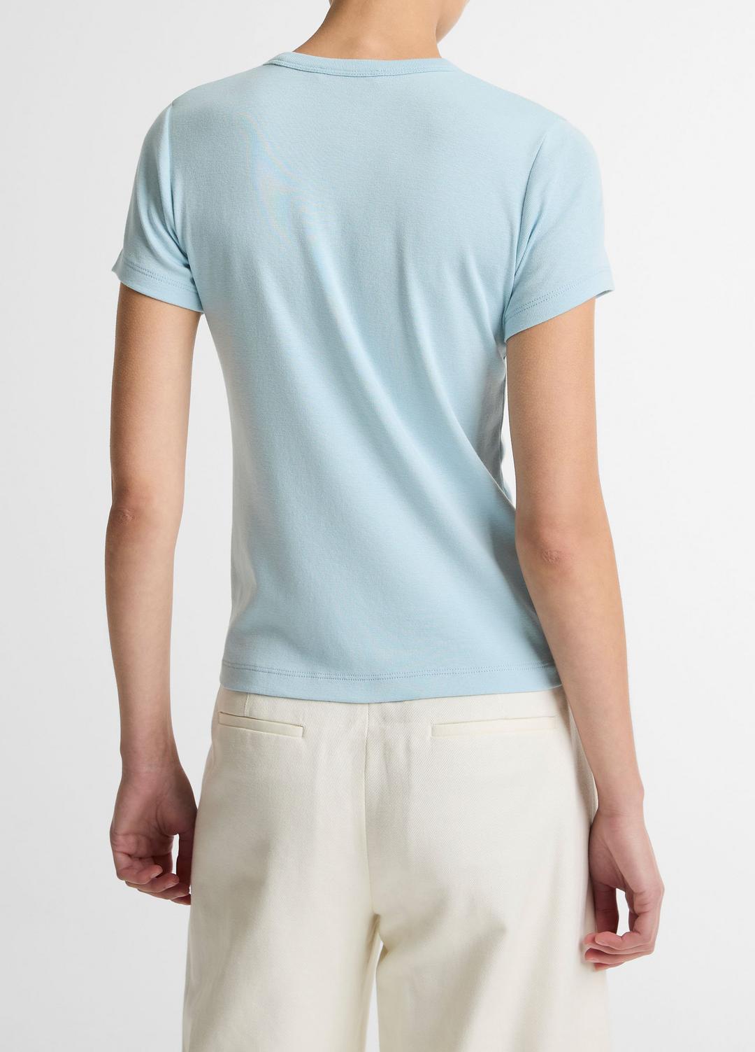 VINCE Pima Cotton-Blend '90s Shrunken T-Shirt in Short Sleeve