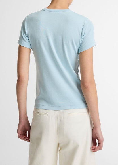 VINCE Pima Cotton-Blend '90s Shrunken T-Shirt in Short Sleeve