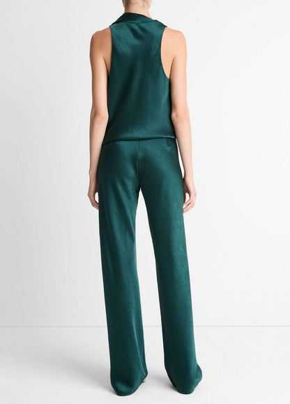 VINCE Colette High-Rise Fluid Satin Bias Pant in Trousers