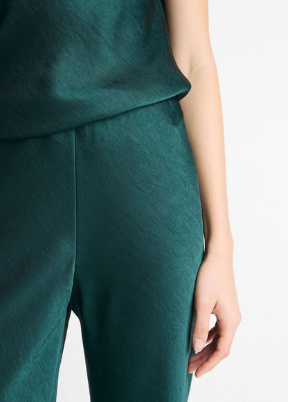 VINCE Colette High-Rise Fluid Satin Bias Pant in Trousers