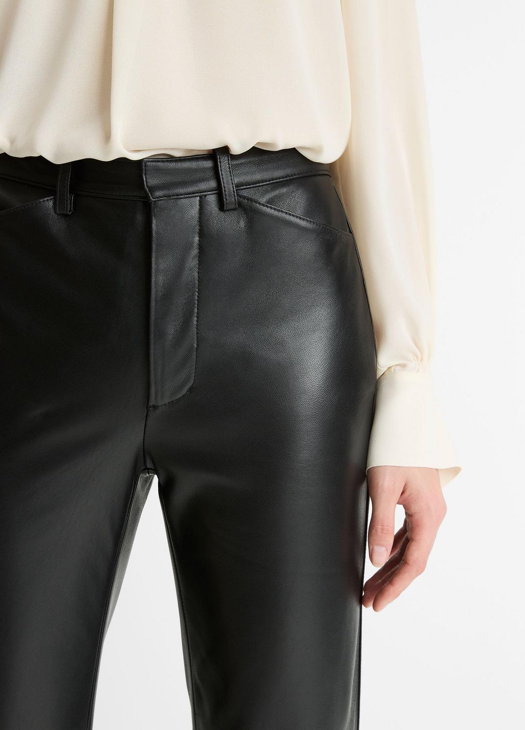 VINCE Leather Straight-Leg Trouser in Trousers