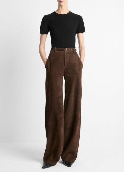 VINCE Suede Mid-Rise Trouser in Trousers