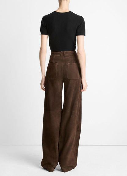 VINCE Suede Mid-Rise Trouser in Trousers