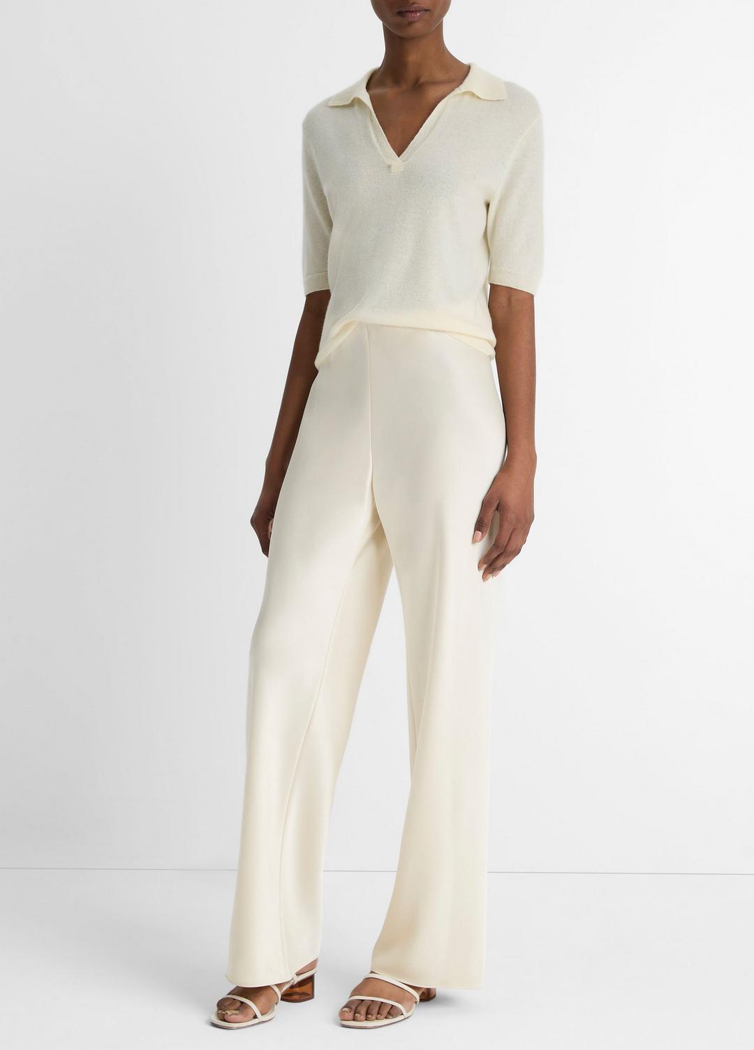 VINCE Colette High-Rise Fluid Satin Bias Pant in Pants