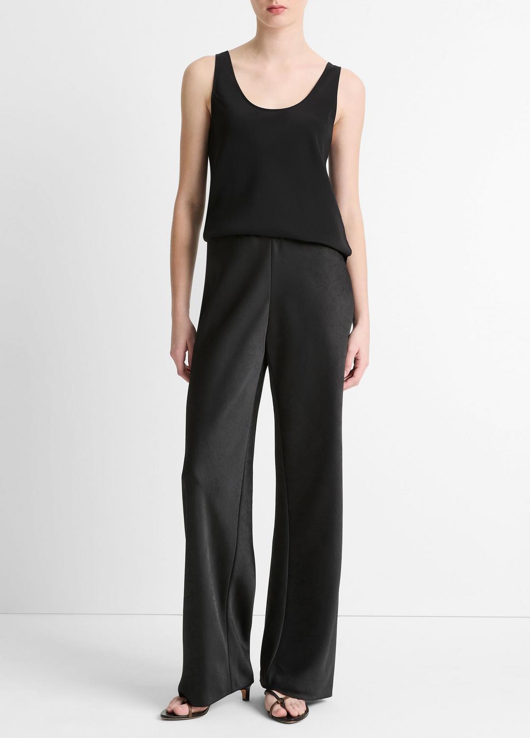 VINCE Colette High-Rise Fluid Satin Bias Pant in Trousers