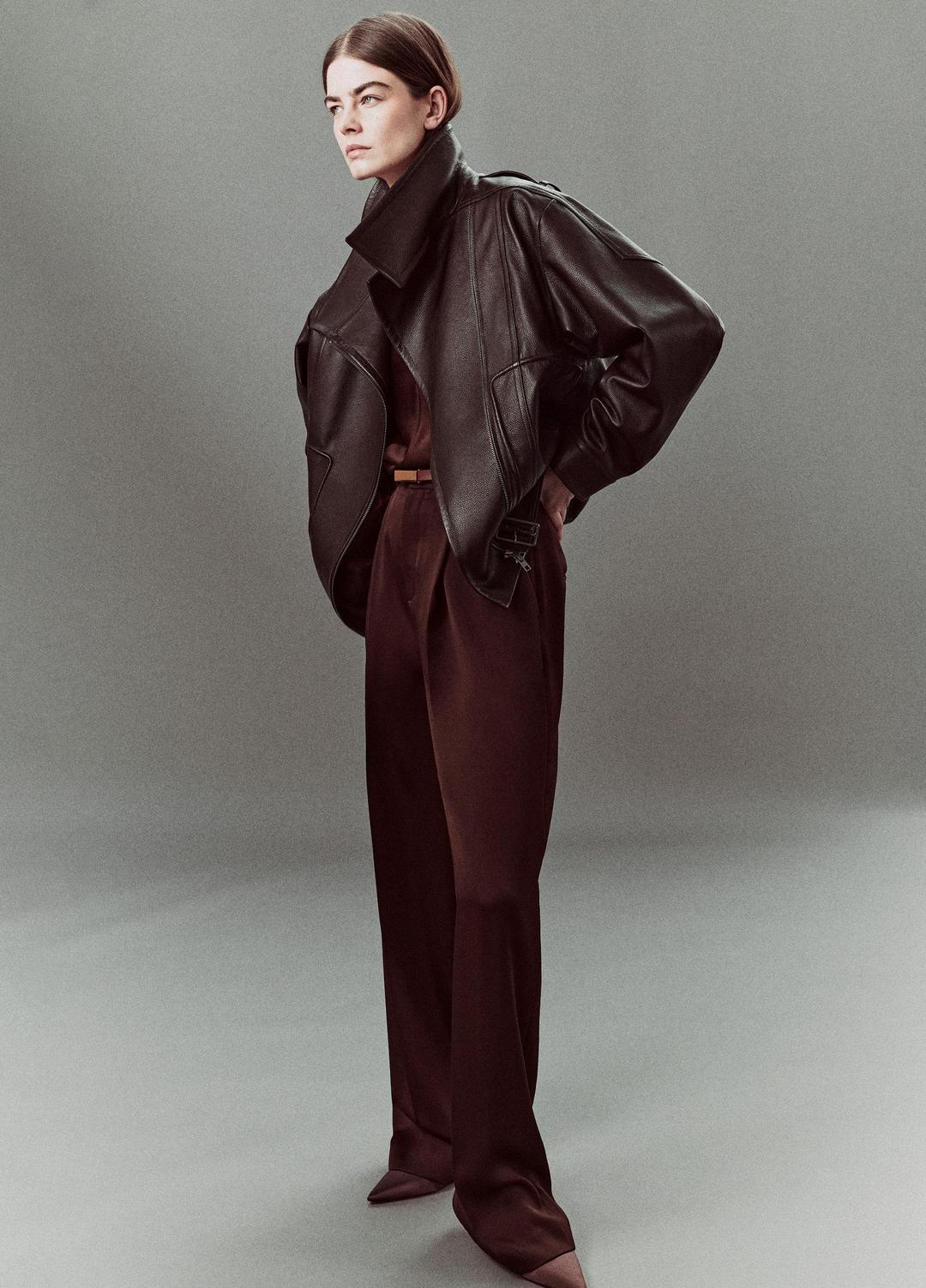 VINCE Satin Pleated Wide-Leg Trouser in Trousers