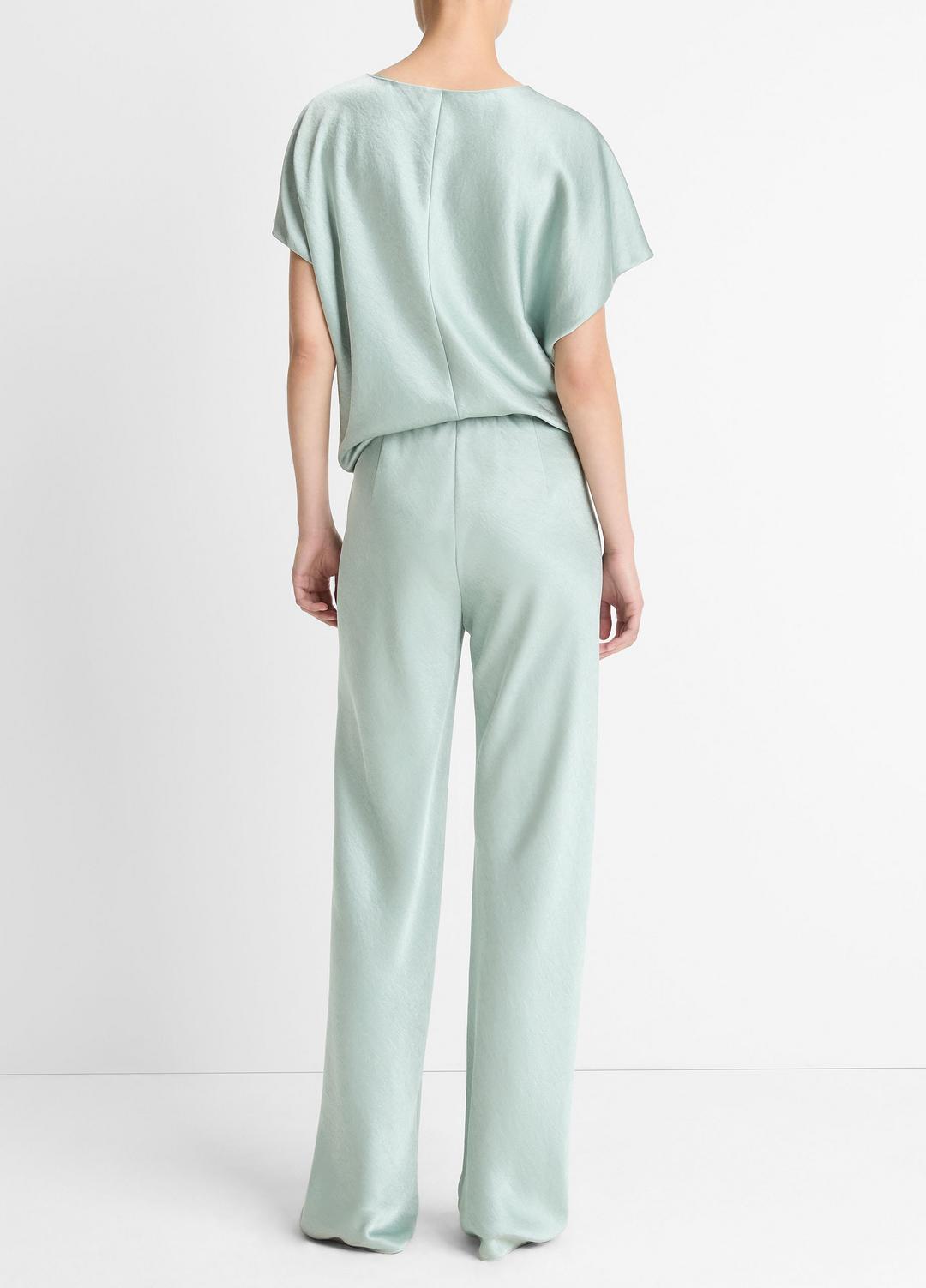 VINCE Colette High-Rise Fluid Satin Bias Pant in Trousers