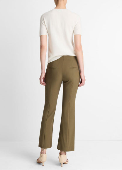 VINCE Niki Mid-Rise Pintuck Crop Flare Pant in Trousers