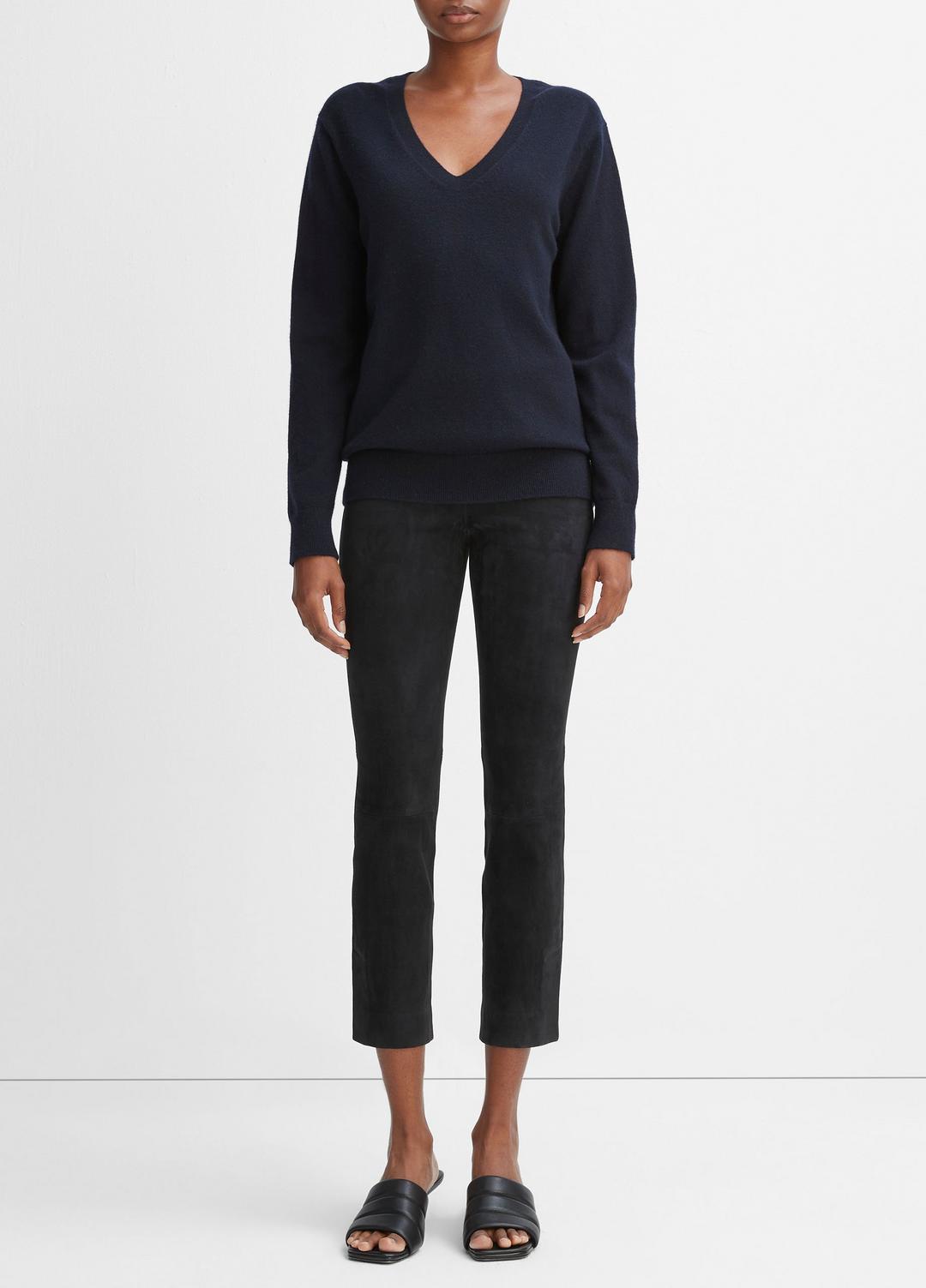 VINCE Stretch Suede Split Hem Crop Legging in Leggings