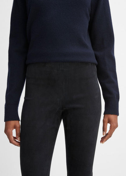 VINCE Stretch Suede Split Hem Crop Legging in Leggings