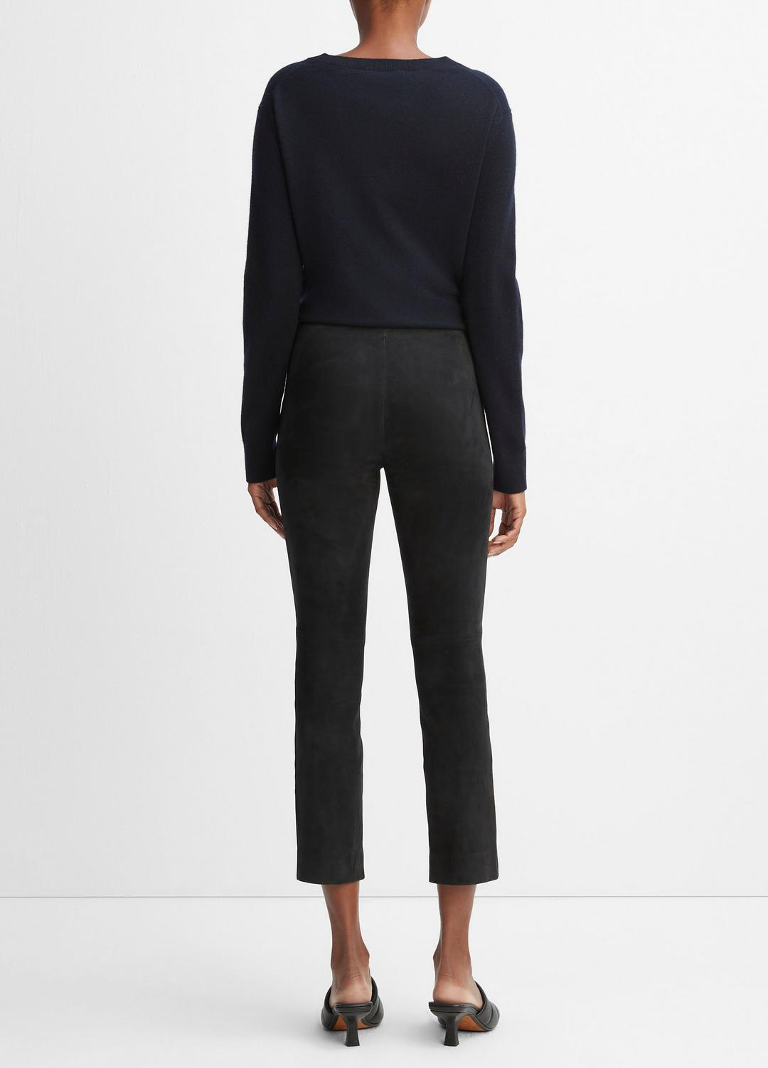VINCE Stretch Suede Split Hem Crop Legging in Leggings