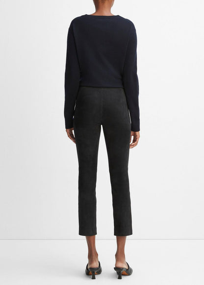 VINCE Stretch Suede Split Hem Crop Legging in Leggings