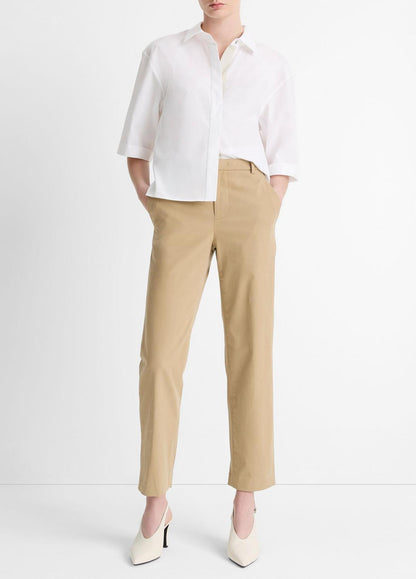 VINCE Avery Mid-Rise Italian Stretch-Cotton Chino Pant in Trousers