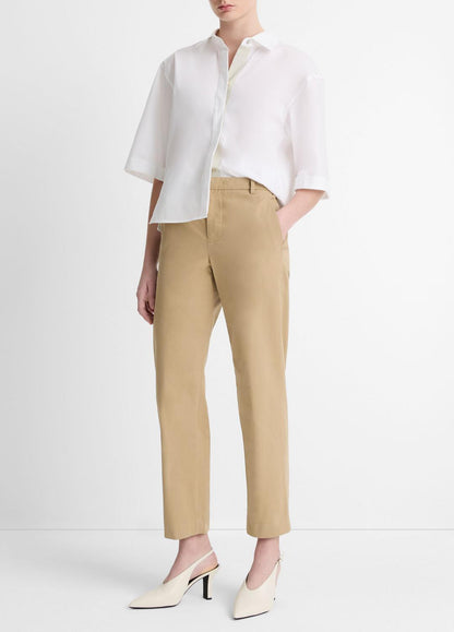 VINCE Avery Mid-Rise Italian Stretch-Cotton Chino Pant in Trousers