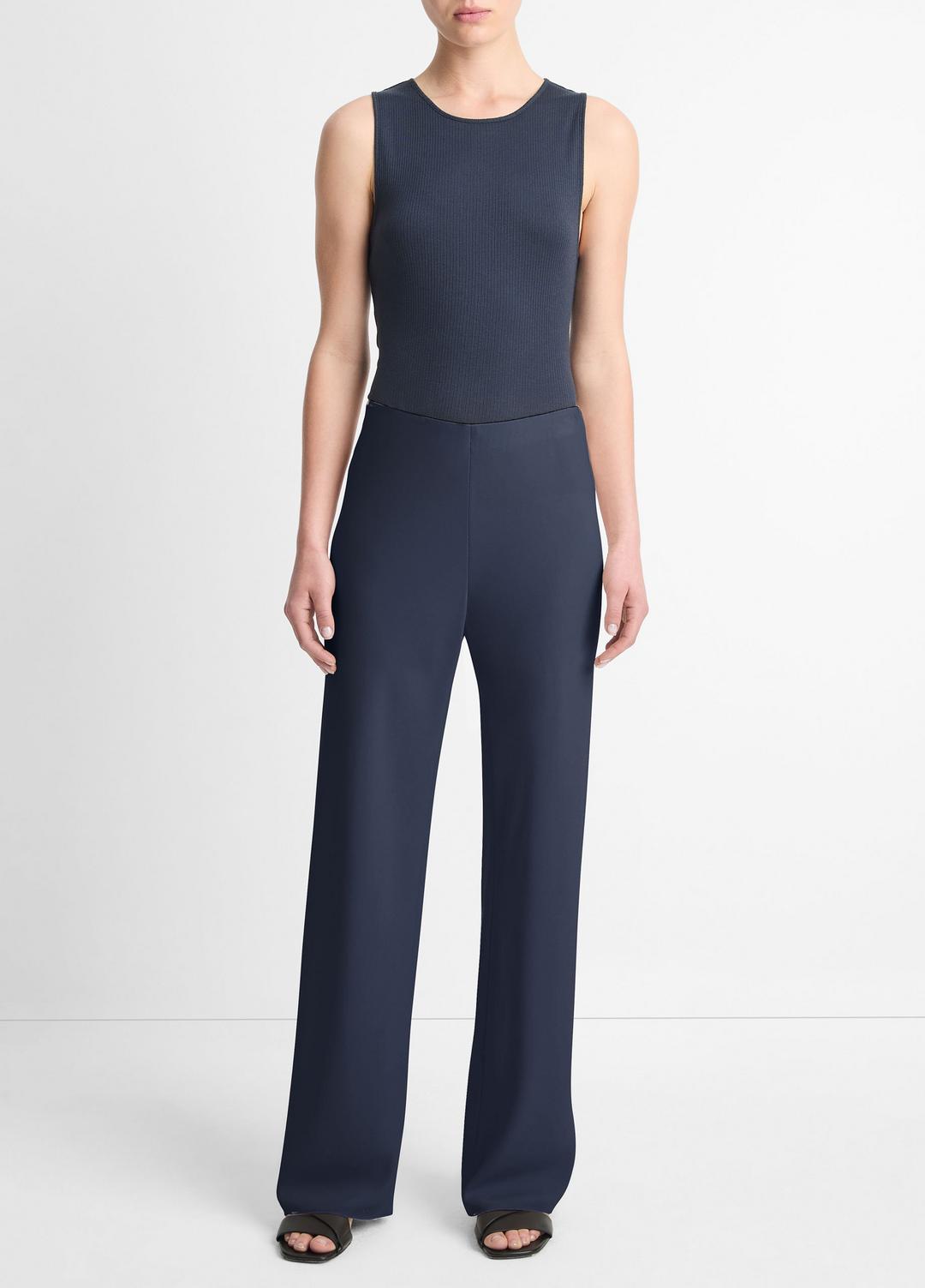 VINCE Colette High-Rise Crepe Bias Pant in Trousers