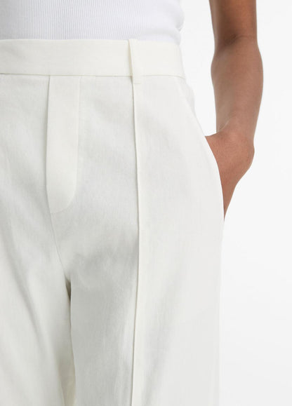 VINCE Grace Mid-Rise Linen-Blend Pull-On Pant in Trousers