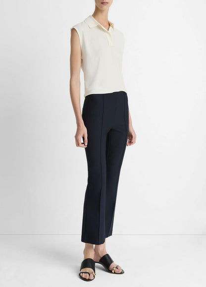 VINCE Niki Mid-Rise Pintuck Crop Flare Pant in Pants