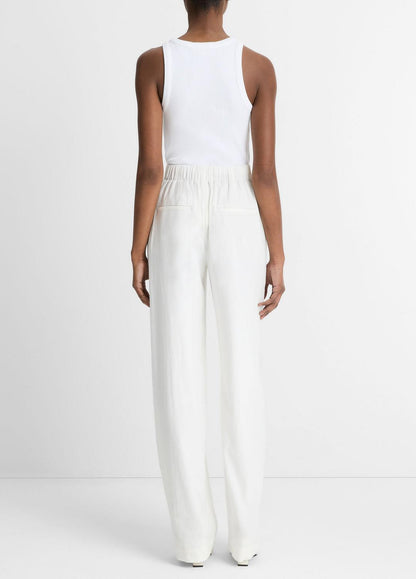 VINCE Linen-Blend High-Rise Pull-On Pant in Trousers