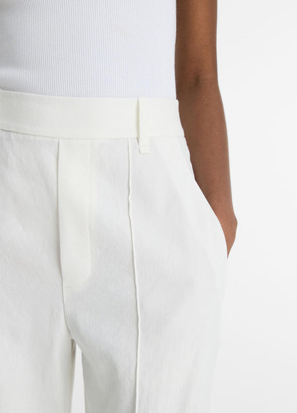 VINCE Linen-Blend High-Rise Pull-On Pant in Trousers