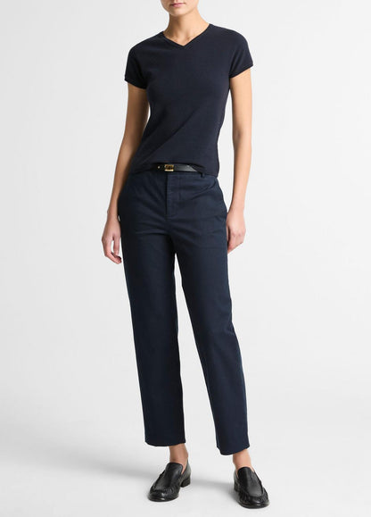 VINCE Avery Mid-Rise Italian Stretch-Cotton Chino Pant in Trousers
