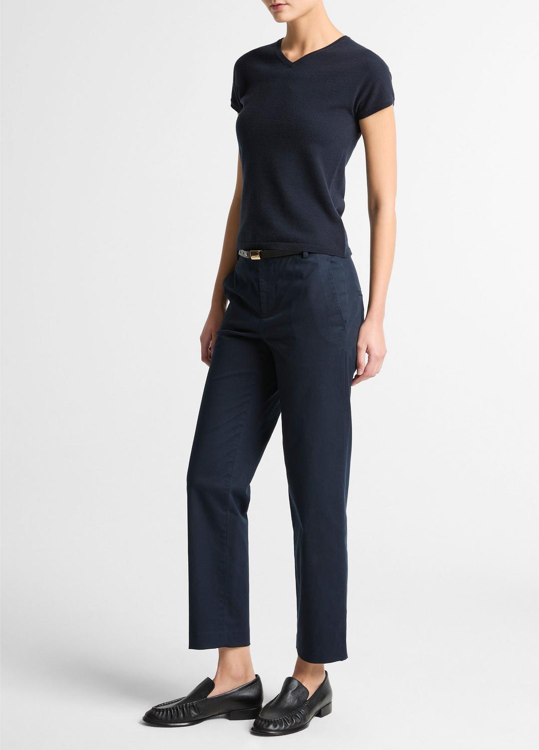 VINCE Avery Mid-Rise Italian Stretch-Cotton Chino Pant in Trousers
