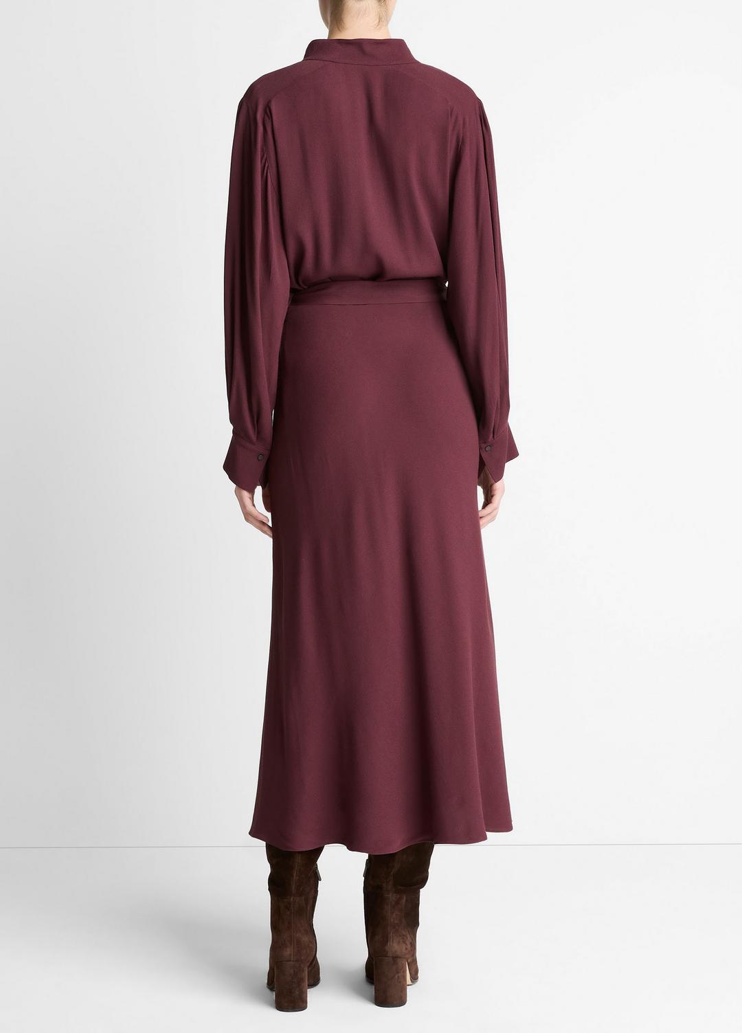 VINCE Crepe Collar-Stand Shirt Dress in Dresses