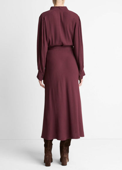 VINCE Crepe Collar-Stand Shirt Dress in Dresses