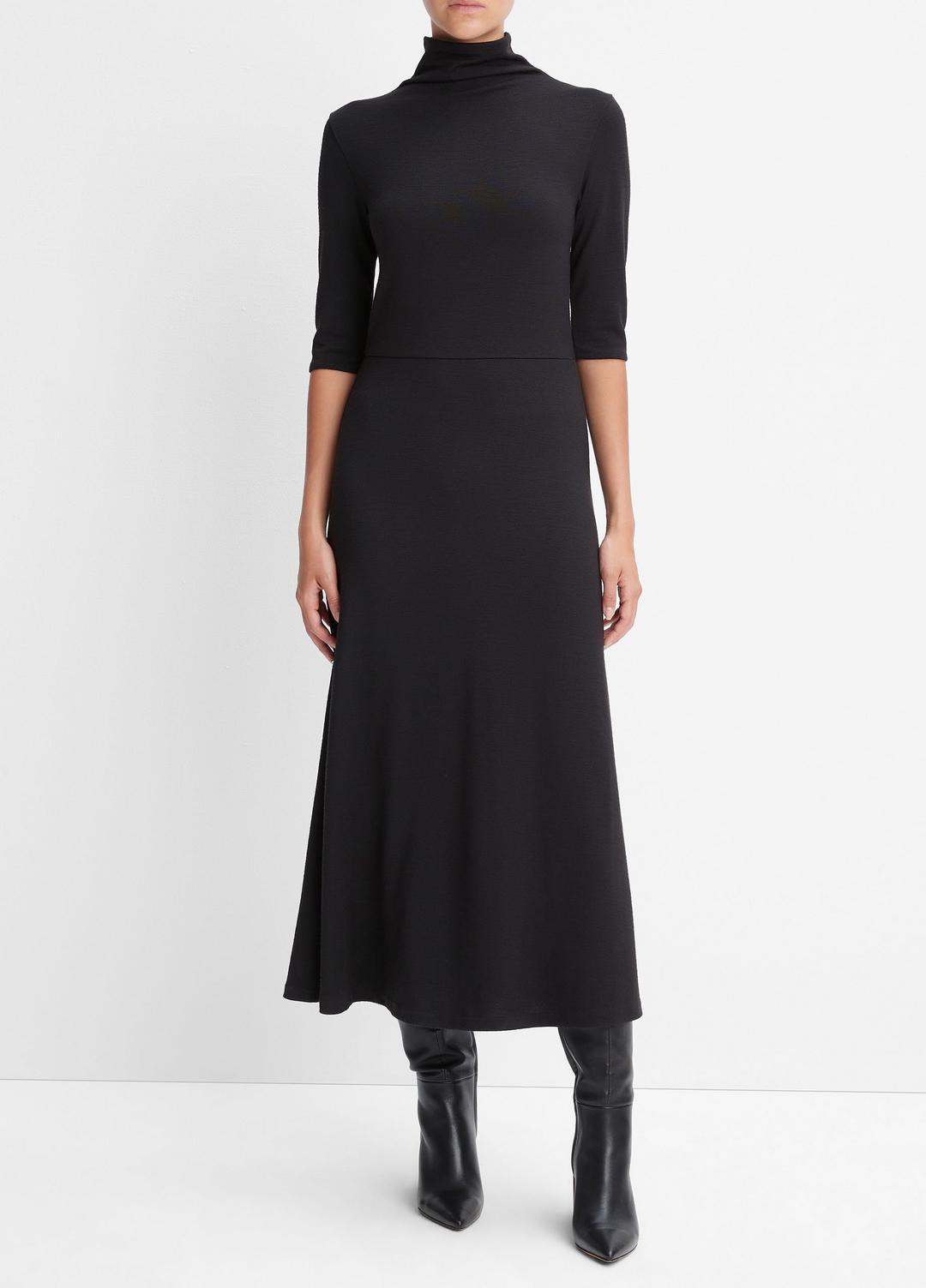VINCE Elbow-Sleeve Turtleneck Dress in Dresses