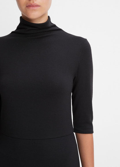 VINCE Elbow-Sleeve Turtleneck Dress in Dresses