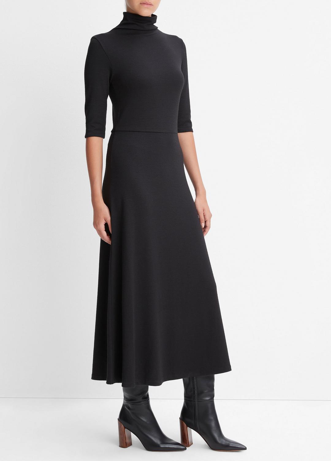 VINCE Elbow-Sleeve Turtleneck Dress in Dresses