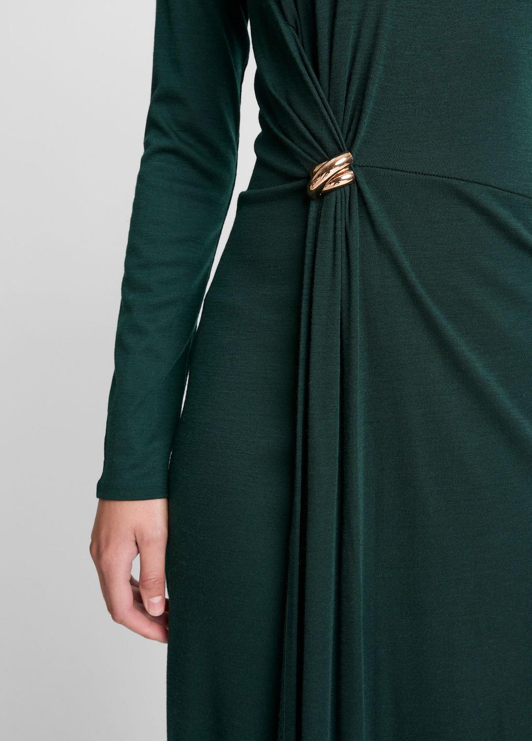 VINCE Cinched-Waist Wool-Blend Long-Sleeve Dress in Dresses