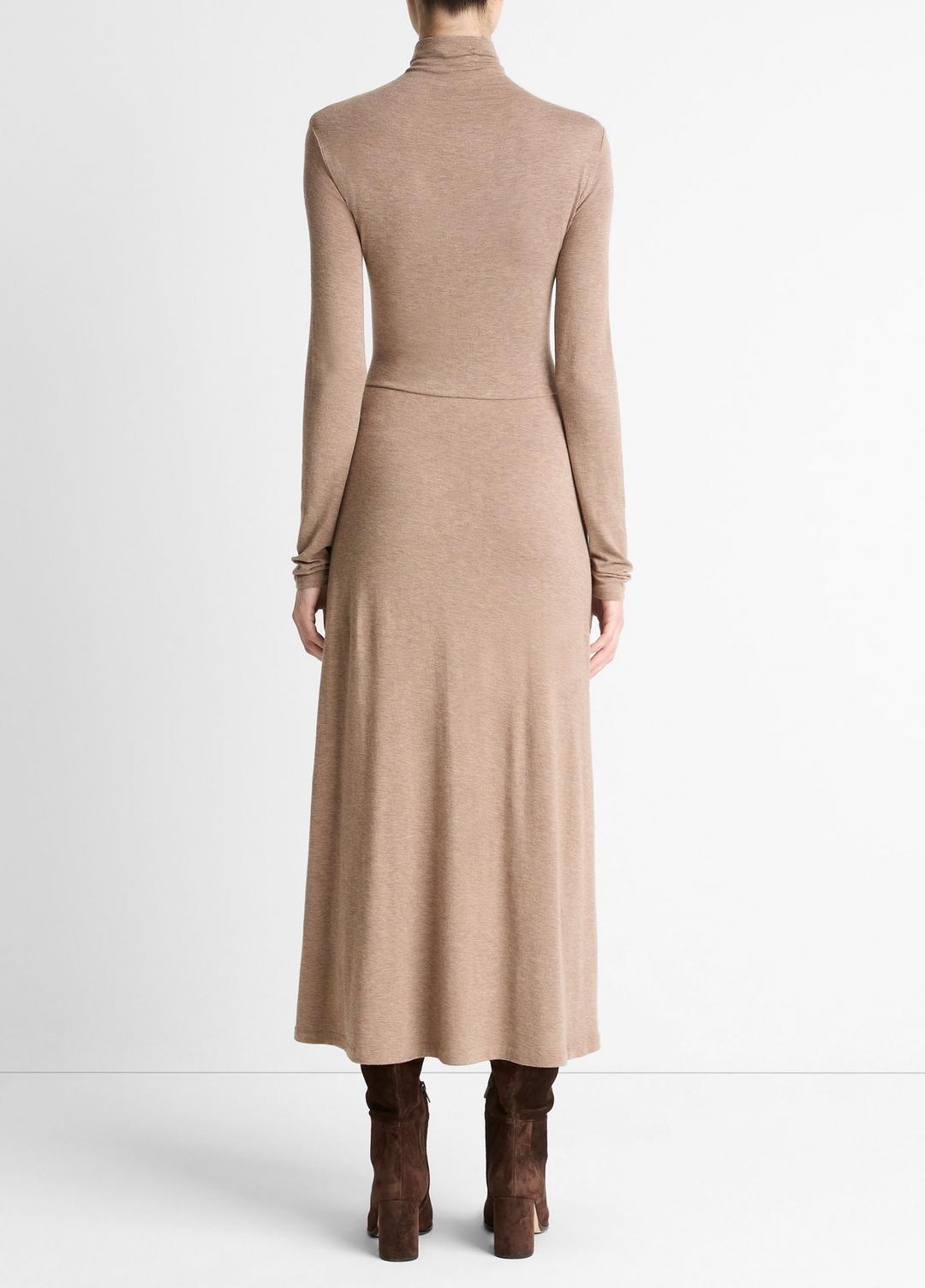 VINCE Cozy Jersey Funnel-Neck Long-Sleeve Dress in Dresses