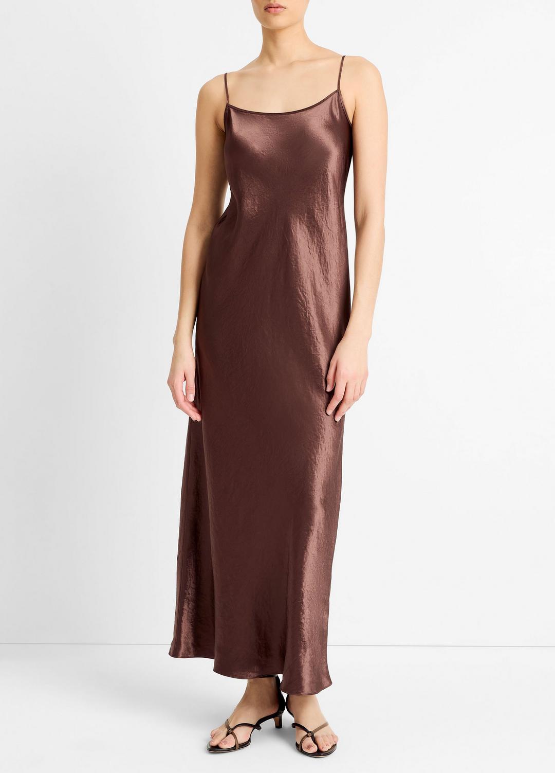 VINCE Satin Bias Maxi Slip Dress in Dresses
