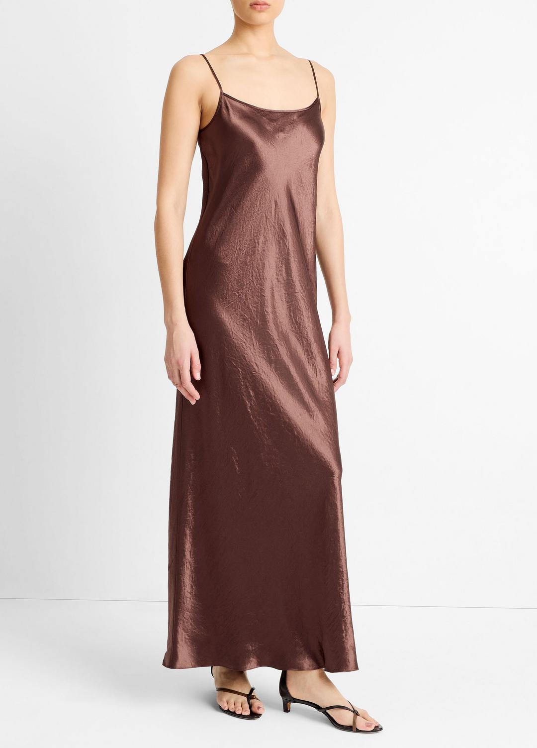 VINCE Satin Bias Maxi Slip Dress in Dresses