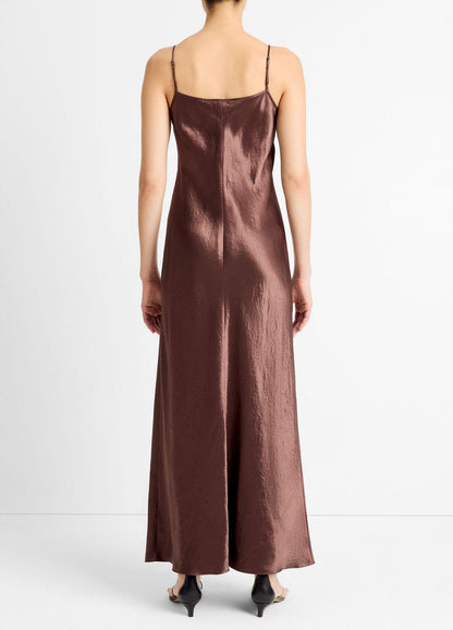 VINCE Satin Bias Maxi Slip Dress in Dresses