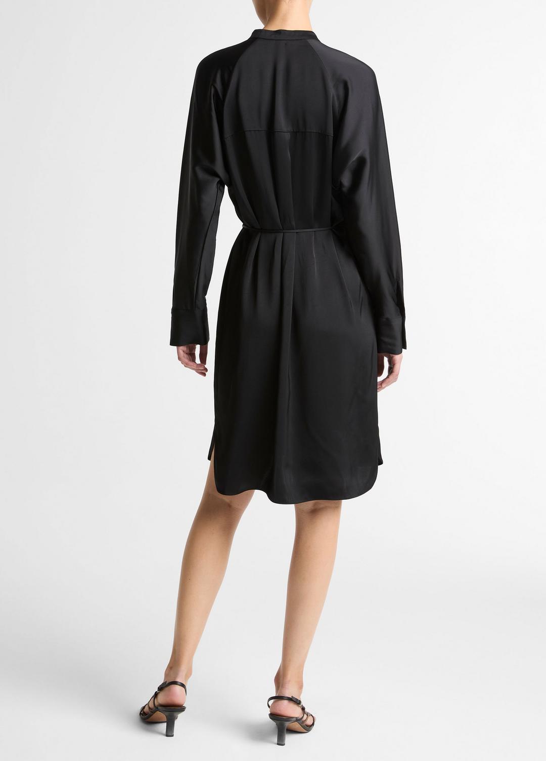 VINCE Matte Satin Band-Collar Dress in Dresses