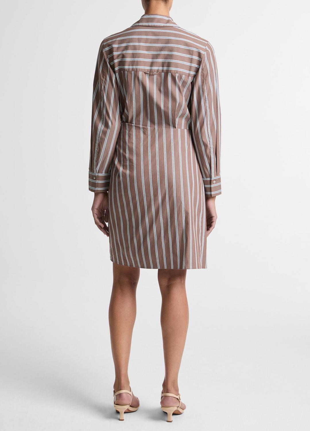 VINCE Striped Cotton-Blend Wrap Dress in Dresses
