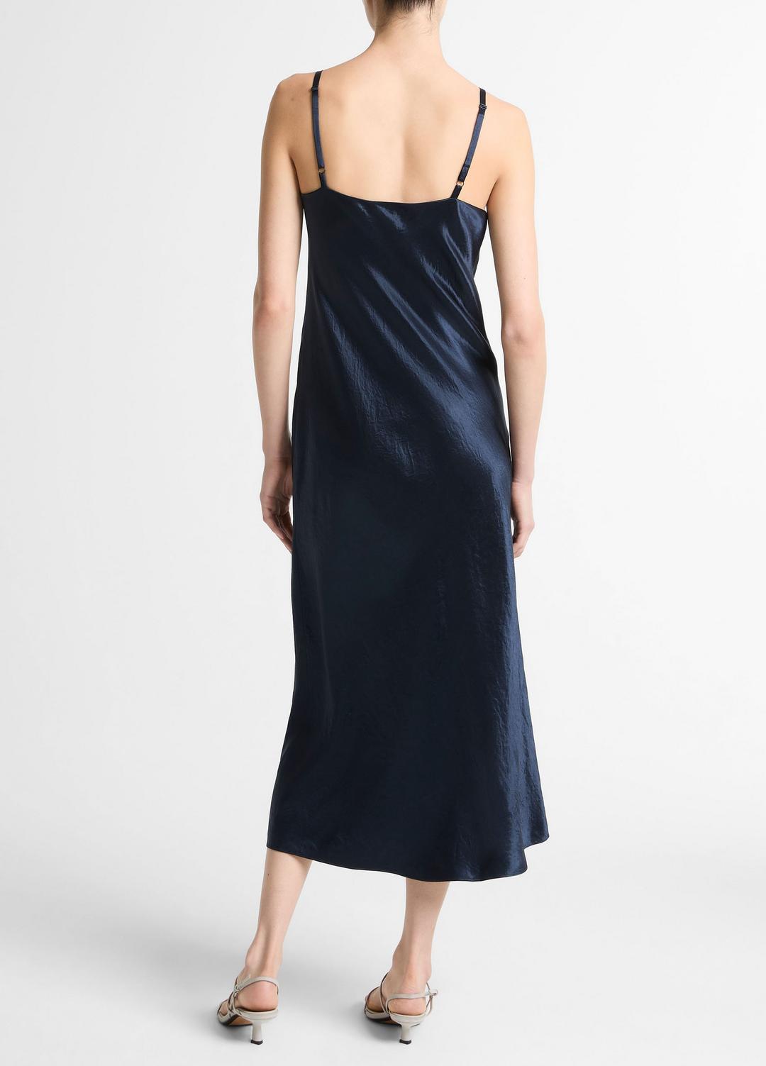 VINCE Satin V-Neck Slip Dress in Dresses