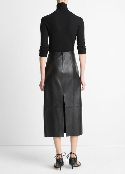 VINCE Leather Straight Skirt in Skirts