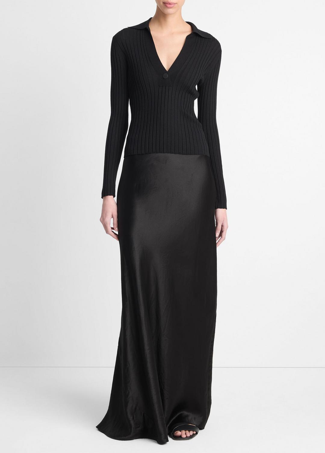 VINCE Satin Maxi Skirt in Skirts